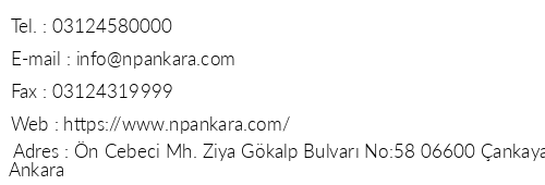 New Park Ankara Hotel telefon numaralar, faks, e-mail, posta adresi ve iletiim bilgileri